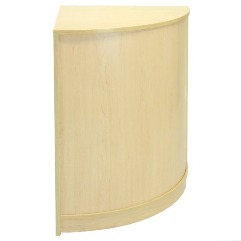 MonsterShop CM60 Corner Shop Counter Retail Showcase Display Cabinet, Maple, 120 x 90 x 60cm