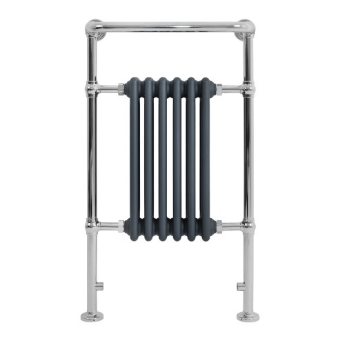 Traditional Heated Towel Rail Radiator - 950mm x 570mm - Anthracite Grey