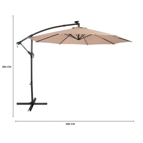 LED Cantilever Parasol 3m - Beige