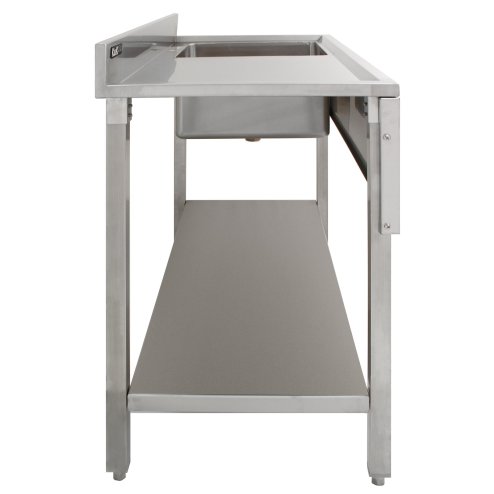 KuKoo Commercial Kitchen Catering Sink & Pre-Rinse Mixer Tap, LH Drainer Stainless Steel, 1.0 Bowl, 120cm Wide