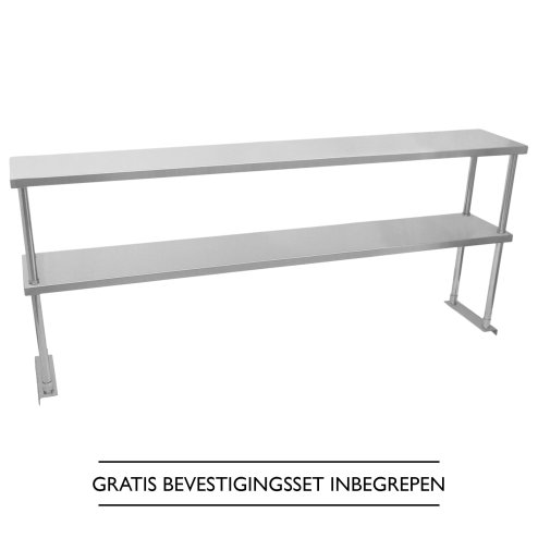 Commercial Kitchen Overshelf Shelf 1800mm Stainless Steel Double Catering For 6FT Prep Table Industrial 2 Tier