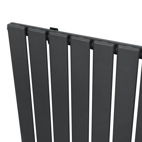 Flat Single Column Radiator - 600 x 700mm - Anthracite Grey