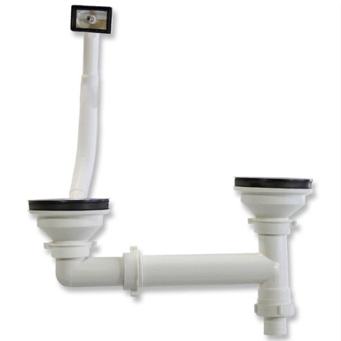 KuKoo Stainless Steel Kitchen Sink Basin, Reversible 1.5 Bowl, 105cm x 18cm x 50cm