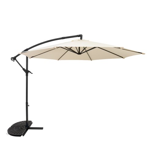 Cantilever Parasol 3m With Half Fan Base - Cream