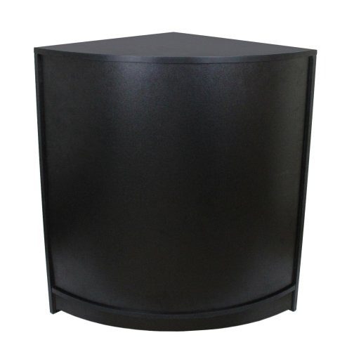 MonsterShop CM60 Corner Shop Counter Retail Showcase Display Cabinet, Black, 120 x 90 x 60cm