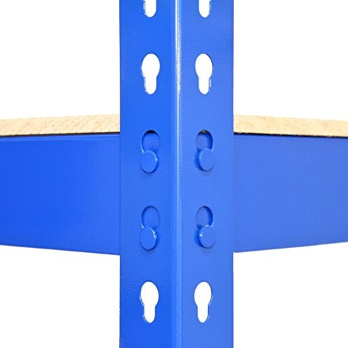 2 x Blue Racking Bay Unit 5 Tier Heavy Duty Steel Metal 150kg capacity Per Shelf Garage Shelves Storage Warehouse Shed Workshop Boltless Shelving 75cm x 150cm x 30cm Free Bay Connectors