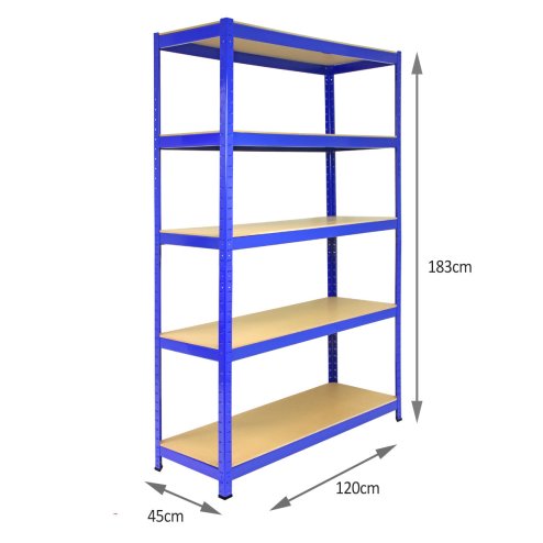 1 Bay Garage Shelving / Workshop Storage / Shed Racking 5 Tier 1200mm wide T-RAX