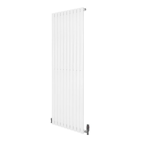 Oval Single Column Radiator & Valves - 1600mm x 600mm - White