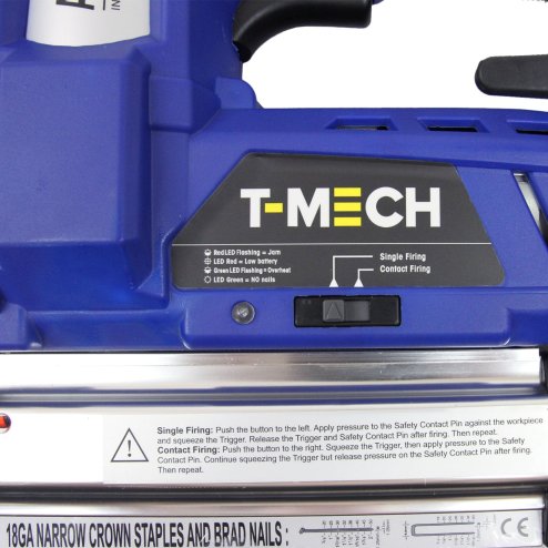T-Mech 2 in 1 Nail & Staple Gun Cordless Powerful Electric Heavy Duty Stapler Nailer Tacker 18V, 600 x Nails & Staples