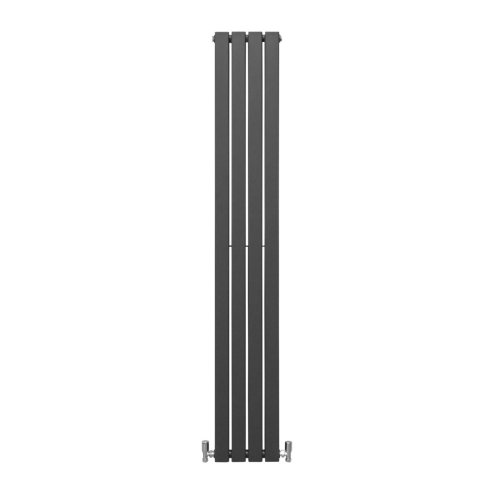 Designer Radiators 180 x 28cm Flat Panel Modern Central Heating Anthracite Grey Vertical Column Double Panel Wall Mounted Slimline Kitchen Living Room Bathroom Commercial Cleaning Brush & Fixing Kit