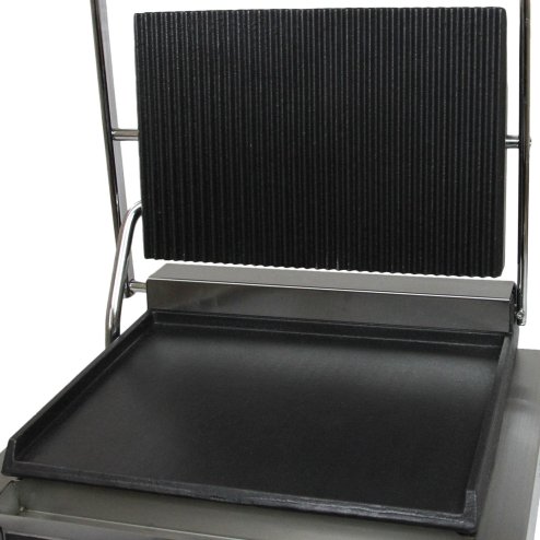 KuKoo Grooved / Flat Panini Press Ribbed Contact Grill Toaster Sandwich Maker Commercial Catering Machine