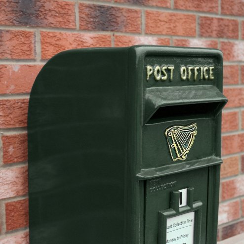 Royal Mail Post Box Irish Cast Iron Wall Mounted Royal Mail Wedding Authentic Pillar Replica Lockable Post Office Letter Box Green