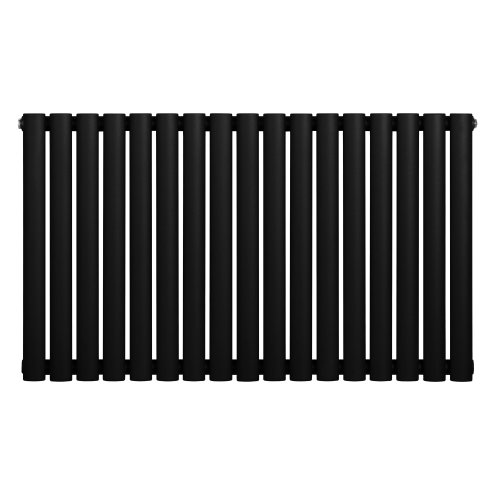 Oval Single Column Radiator - 600 x 1020mm - Black