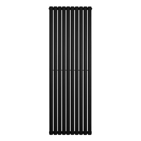 Oval Single Column Radiator - 1800 x 600mm - Black