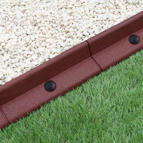 Flexible Lawn Edging Garden Border Grass Pathways Path Edge Vegetable Plot Flowerbed Raised Borders Rubber Artificial Grass Terracotta | Pack of 22 x 1.2m