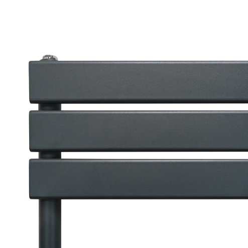 Vertical Towel Radiator Designer Flat Panel 1200mm x 500mm Bathroom Heated Rail Matt Anthracite Grey Central Heating Ladder Heater Wall Mounted Carbon Steel FREE Cleaning Brush Fixing Kit & Brackets