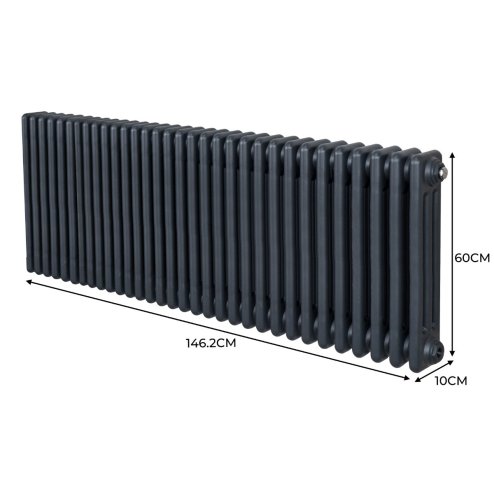 Traditional 3 Column Radiator - 600 x 1462mm - Anthracite Grey