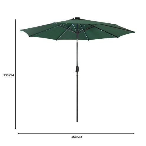 LED Tilt Parasol 2.7m - Green