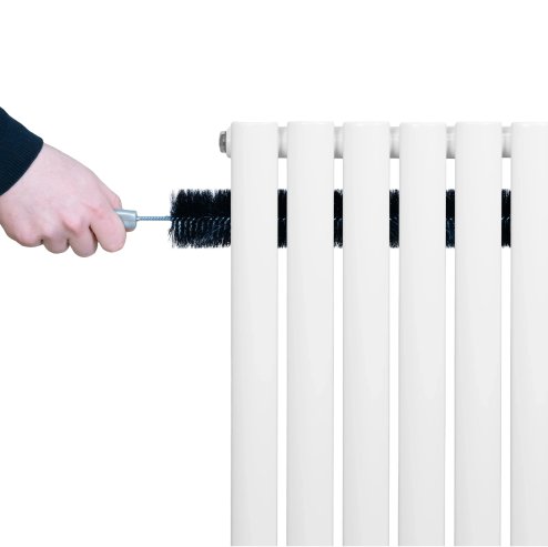 Oval Single Column Radiator & Valves - 1800mm x 480mm - White