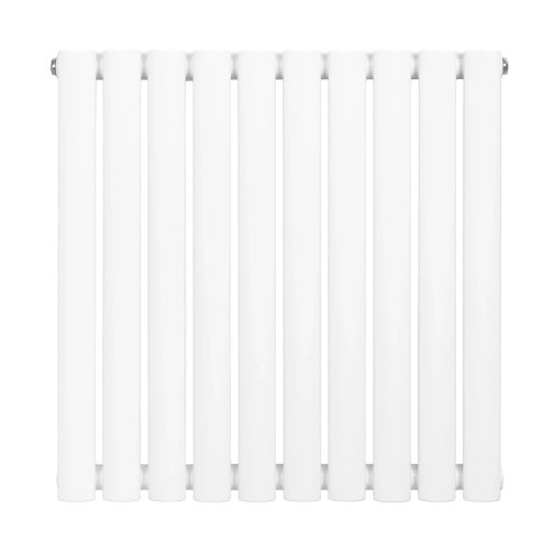 Oval Single Column Radiator - 600 x 600mm - White