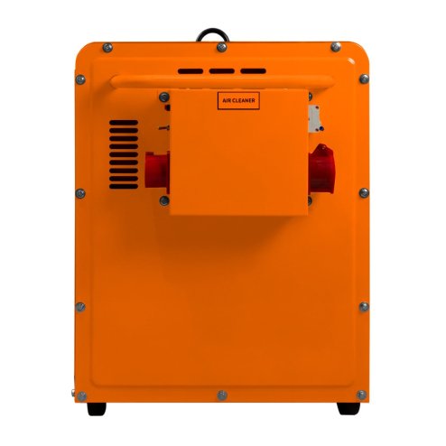 Silent Diesel Generator Three Phase ATS 6.5kVA 6500W 13HP 230V \ 400V Electric Start Closed Frame Emergency Power 4 Portable Wheels Black Powder Coated Steel 20L Fuel Capacity Tool Kit & Funnel
