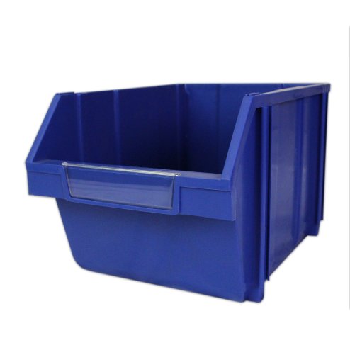 12 Plastic Storage Bins Stacking Boxes Parts Storage Set Warehouse Garage / 26cm x 28cm x 42.5cm