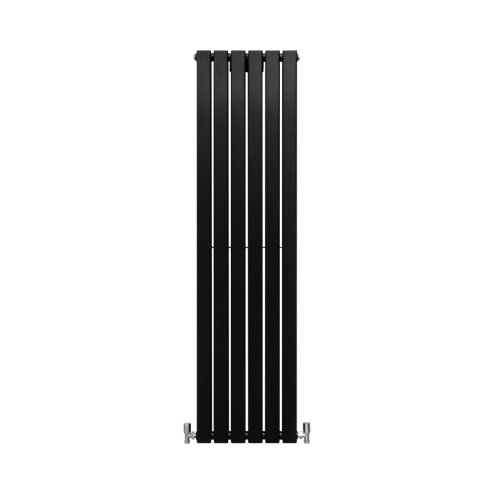 Designer Radiators 160 x 42cm Flat Panel Modern Central Heating Matt Black Vertical Column Double Panel Wall Mounted Slimline Kitchen Living Room Bathroom Commercial Cleaning Brush & Fixing Kit