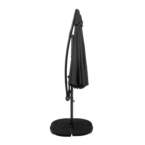 Cantilever Parasol 3m With Half Fan Base - Grey