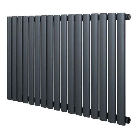 Oval Single Column Radiator - 600 x 1020mm - Anthracite Grey