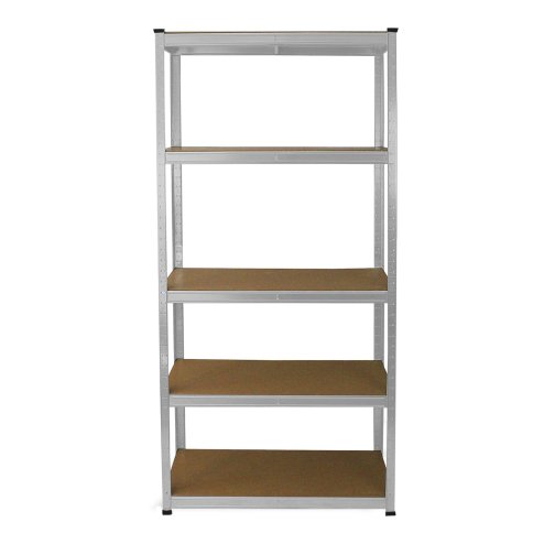 3 Garage Shelving Units 5 Tier Racking Storage Warehouse Bays Industrial Heavy Duty Boltless Galvanised Steel Shelves / FREE Rubber Mallet & Bay Connectors