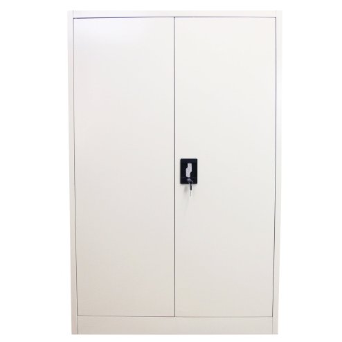 Metal Office 2 Doors Filing Cabinet Flatpack Document File Compartments Lockable Storage Cupboard Unit 140cm