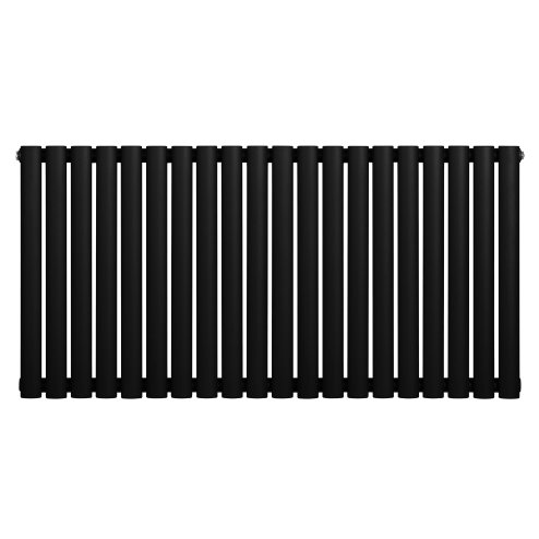 Oval Single Column Radiator - 600 x 1200mm - Black