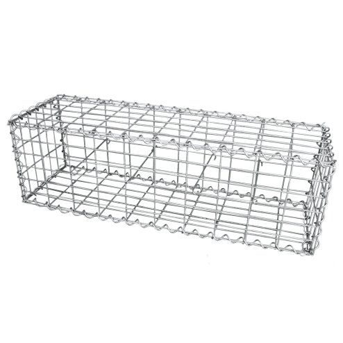Gabion Baskets Galvanised Steel Cages Mesh Wire Stone Basket Outdoor Spiral Retaining Wall Planter Garden / 100 x 30 x 30cm / 3 Pack