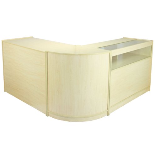 MonsterShop Galaxy Retail Display Shop Counters Set & Glass Showcase Cabinet Units, Maple
