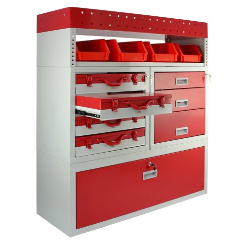 Monster Racking Flame Metal Van Racking Tool Storage Units Shelves Red, Steel Shelving Bays & Drawers