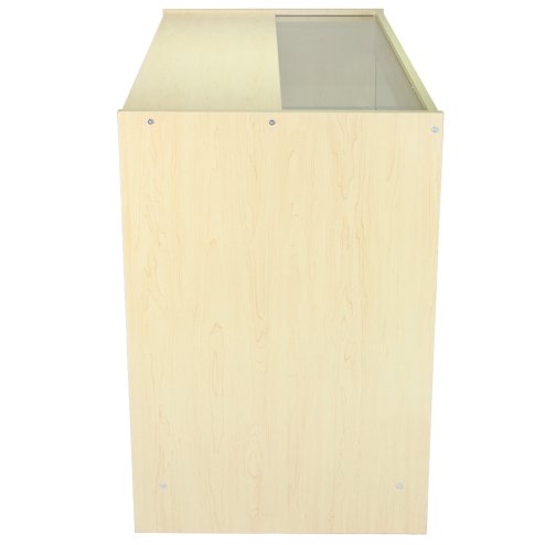MonsterShop K1200 Lockable Glass Shop Counter Retail Display Cabinet, Maple, 120cm x 90cm x 60cm