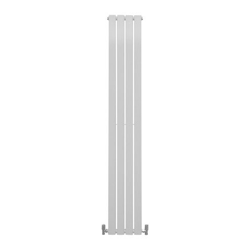 Designer Radiators 180 x 28cm Flat Panel Modern Central Heating Gloss White Vertical Column Double Panel Wall Mounted Slimline Kitchen Living Room Bathroom Commercial Cleaning Brush & Fixing Kit