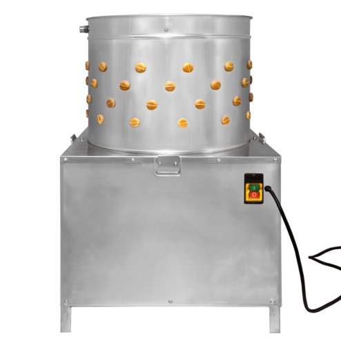 Poultry Plucker Machine 60cm Drum Automatic Chicken Turkey Duck Birds Rotating Water Pipe Drain Chute Defeather Plucking Stainless Steel 132 Rubber Fingers 3HP 220V 8 Bird Capacity Farming Abattoir