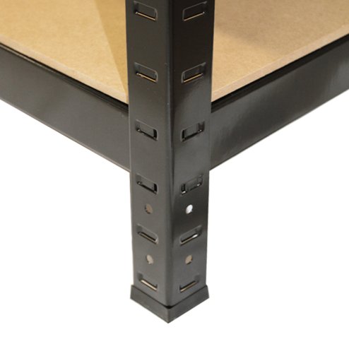 8 x Black Racking Bay Unit 5 Tier Heavy Duty Steel Metal 150kg capacity Per Shelf Garage Shelves Storage Warehouse Shed Workshop Boltless Shelving 75cm x 150cm x 30cm Free Rubber Mallet