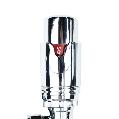 Thermostatic Radiator Valves Brass Polished Chrome Angled TRV Set Lockshield 1/2