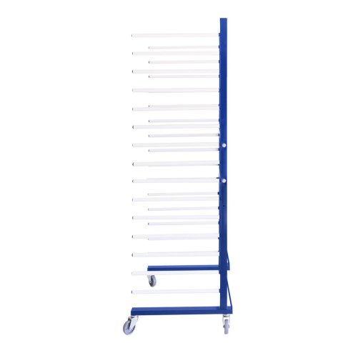 Combi Spray Drying Rack Blue Trolley Eco Paint Shop Woodworking Dry Storage 4 Heavy Duty 360 Degree Castors Mobile 15 Layers 25kg Per Layer 375kg Total Capacity Adjustable Width 182 H x 35/65 W x 59 D