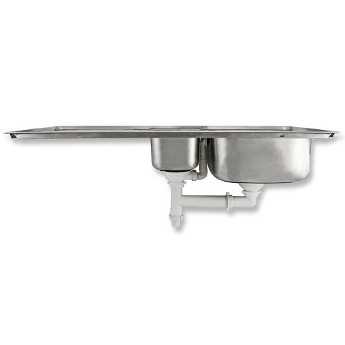 Kitchen Sink 1.5 Bowl Stainless Steel Kitchen Sinks Reversible With Free Designer Tap & Waste Kit