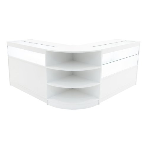 Harmonia LED Shop Counter Set B1200, C1200 & LM60 - White