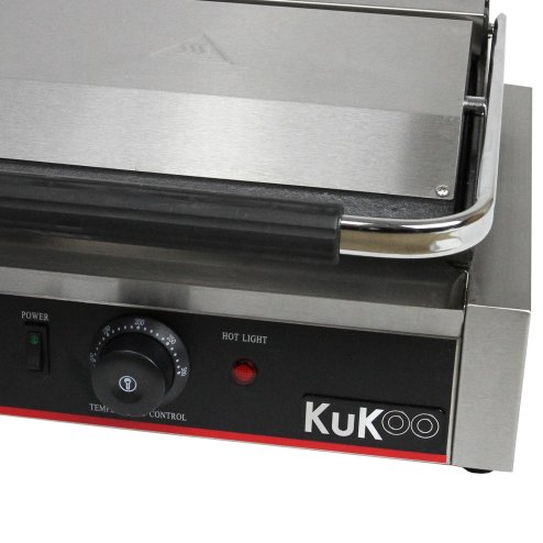 KuKoo Grooved / Flat Panini Press Ribbed Contact Grill Toaster Sandwich Maker Commercial Catering Machine