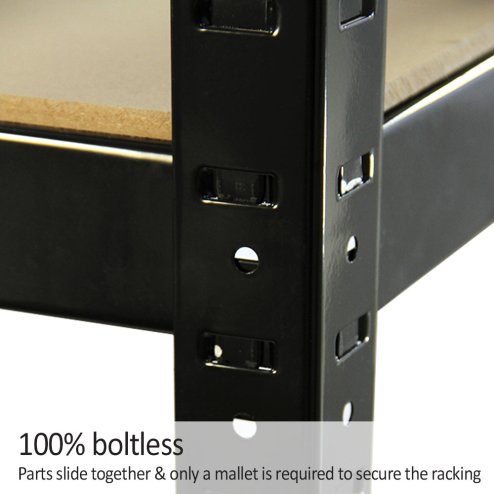 Monster Racking Storage Shelving 75cm Heavy Duty Garage 5 Tier Black Steel Shelf Unit 75cm x 30cm x 150cm