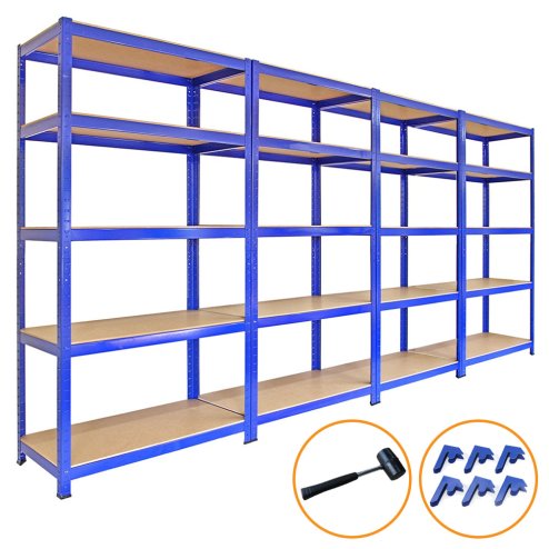 3 x 90cm Blue Shed Utility Greenhouse Storage Racks Garage Shelving Bays 4200kg