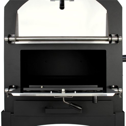 Outdoor Pizza Oven Portable Charcoal BBQ Smoker Pizza Maker Chimney Vent Temperature Gauge Shelf & Union Jack Bunting 25 Triangle Flags 10m Double Sided FREE Pizza Peel, Stone, Cutter & Rain Cover