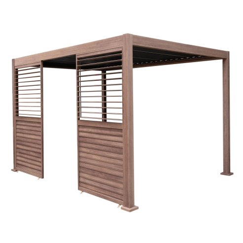 Wood Effect Aluminium Pergola Shutter Panel - 92cm Wide