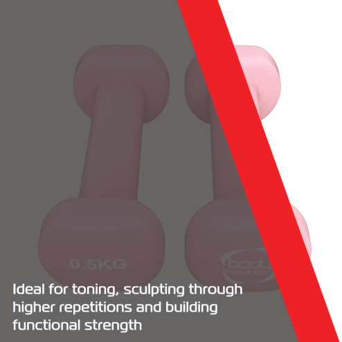2 x 0.5KG Neoprene dumbbells