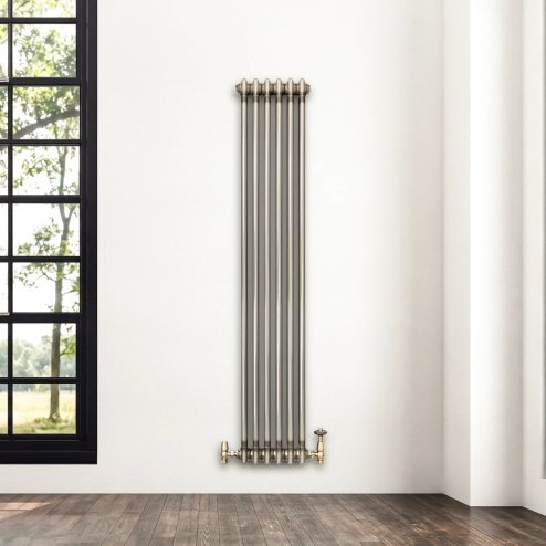 Traditional 2 Column Radiator - 1500 x 290mm - Raw Metal